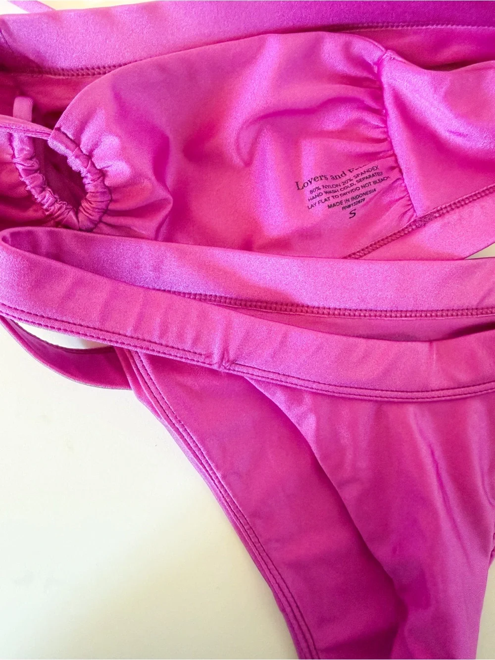 Lovers + Friends Magenta Satin-Look Bikini Set - Picture 3 of 3